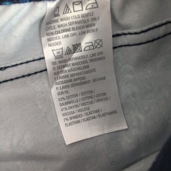 Isaac Mizrahi Live Stretch Pull On Pants Floral Blue Size 10 - Picture 4 of 6